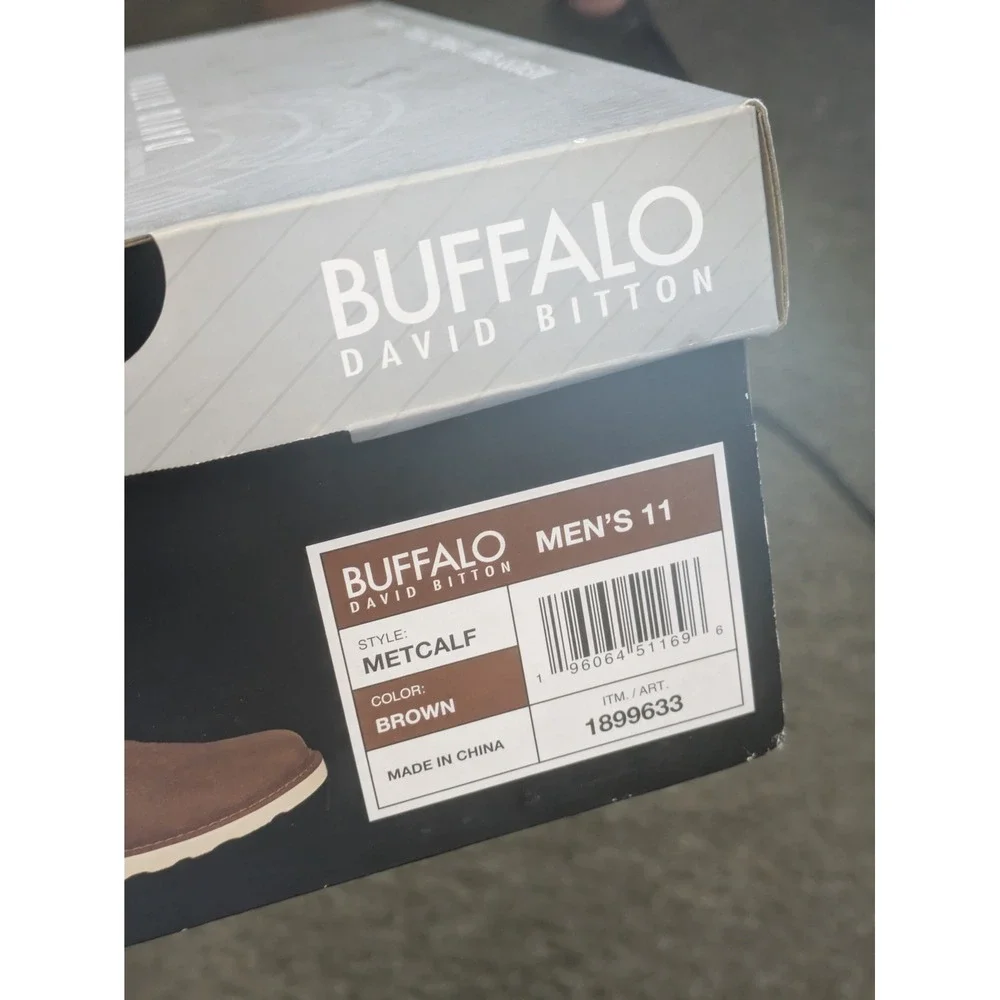 NEW Buffalo Metcalf Chukka Boots Men's 11 Brown Memory Foam Faux‎ Leather
